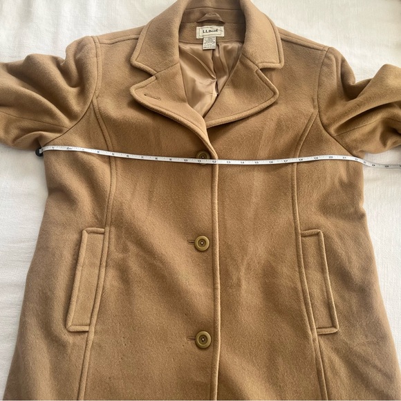 L. L. Bean Early 2000s Vintage Classic Wool Pea Coat Camel Women's 14 - Picture 5 of 11